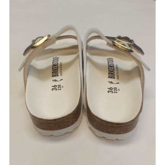 Birkenstock Arizona Split Birko-Flor Womens Size 5 Sandals Gold White EU 36 - Picture 7 of 9